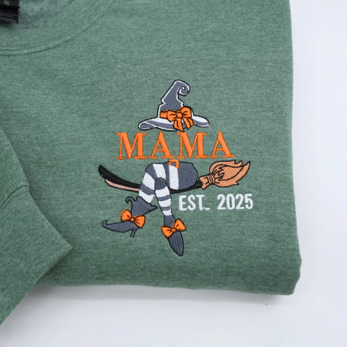 Halloween Mama Custom Hoodies - Witch Mom Embroidered Sweatshirts - Personalized Halloween Gift - Image 2