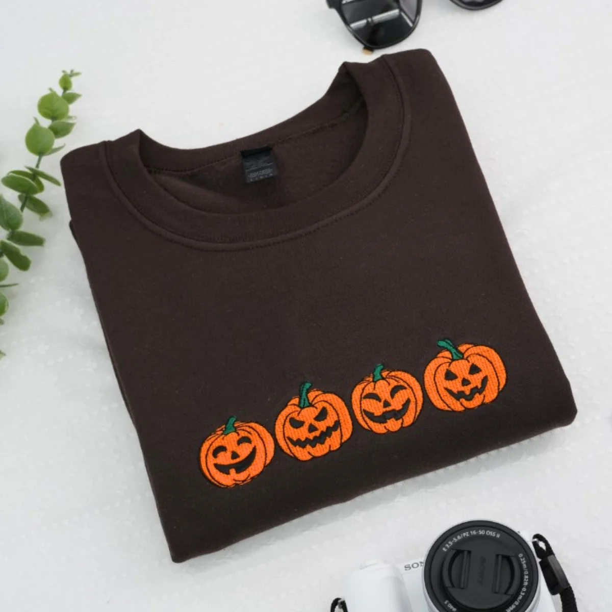 Halloween Pumpkin Hoodies - Jack-o'-Lantern Embroidered Sweatshirts - Perfect October Gift - Image 2