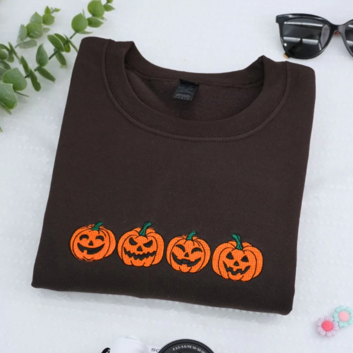 Halloween Pumpkin Hoodies - Jack-o'-Lantern Embroidered Sweatshirts - Perfect October Gift - Image 4