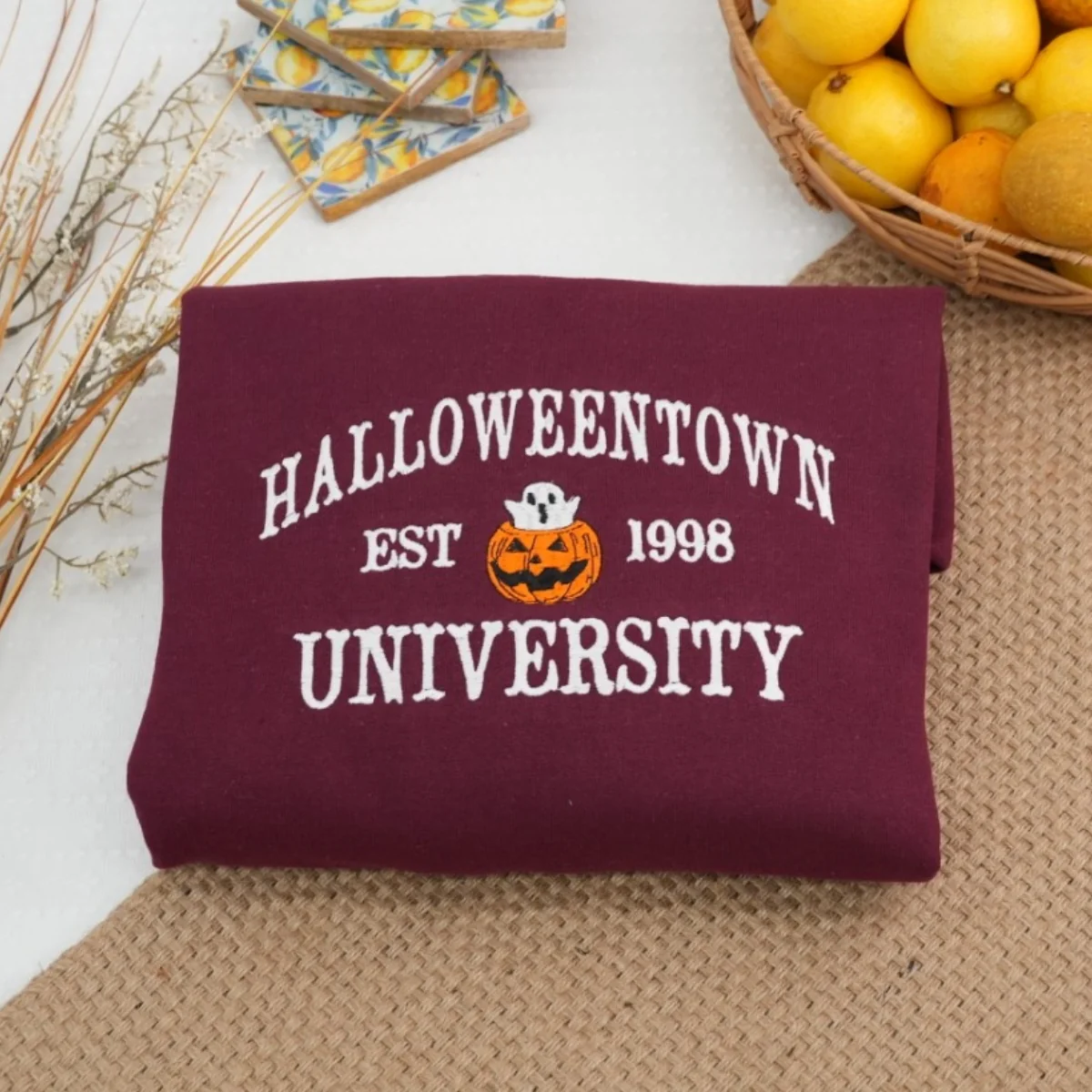 Halloween University Sweatshirts - Halloweentown College Embroidered Apparel - Spooky Academia Fashion - Image 3