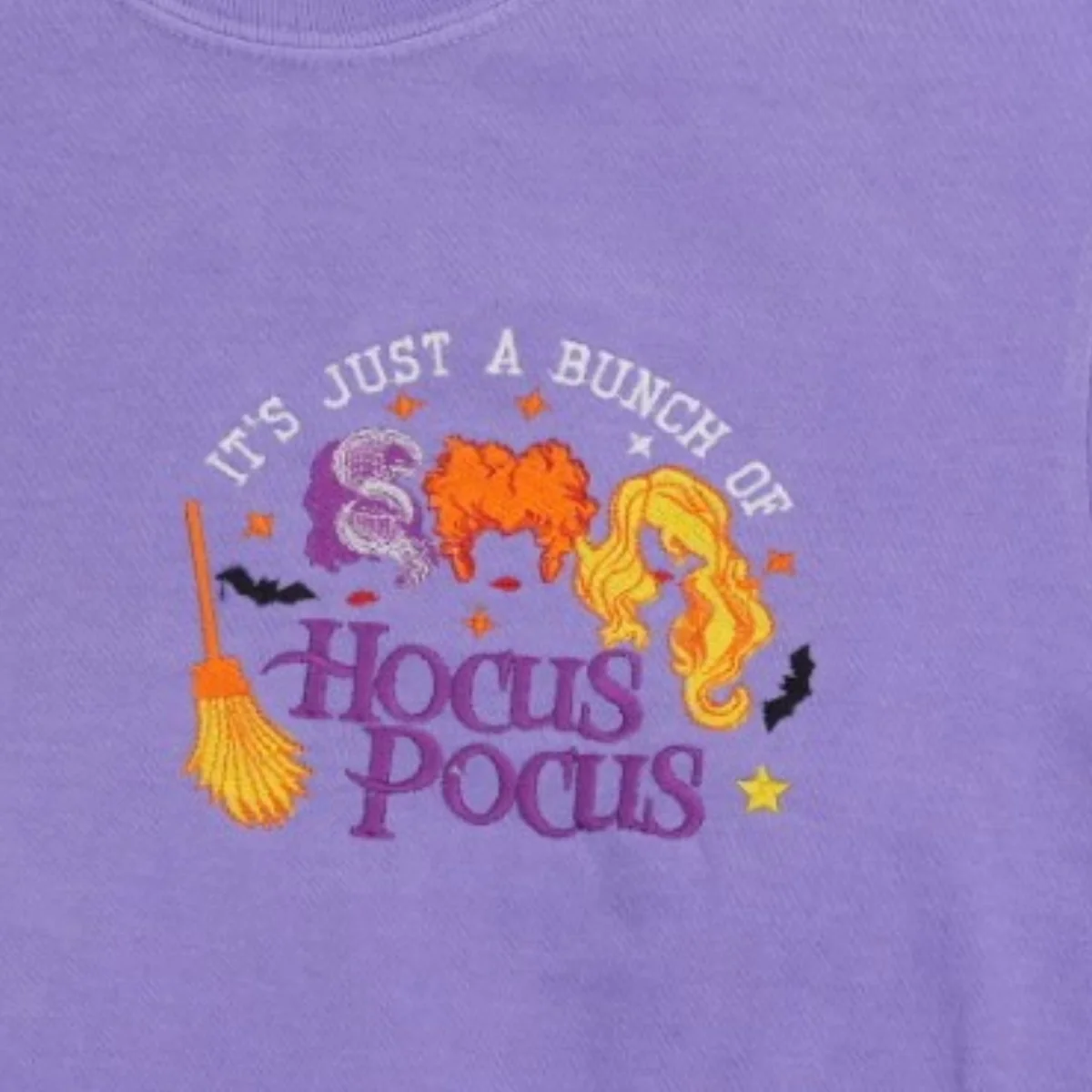 Halloween Witch Sisters Custom T-Shirts - Cropped Embroidered Tees - Perfect Spooky Season Gift - Image 2