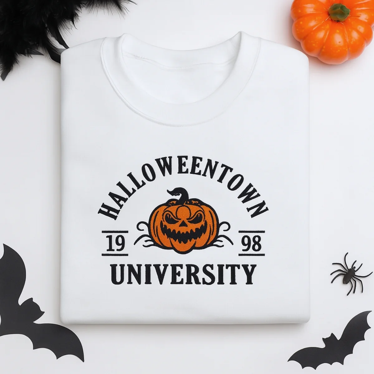 Halloweentown University Embroidered Sweatshirts - Halloween Pumpkin College Style - Spooky Season Gift - Image 4