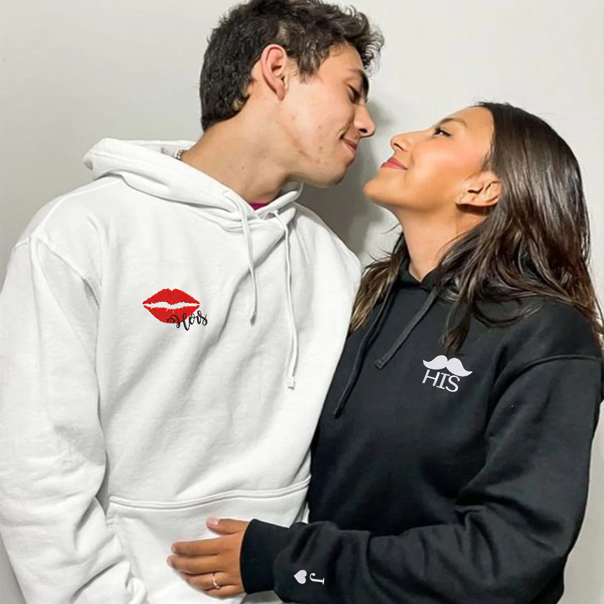 Custom Matching His & Her Couple Embroidered Hoodies - Image 5