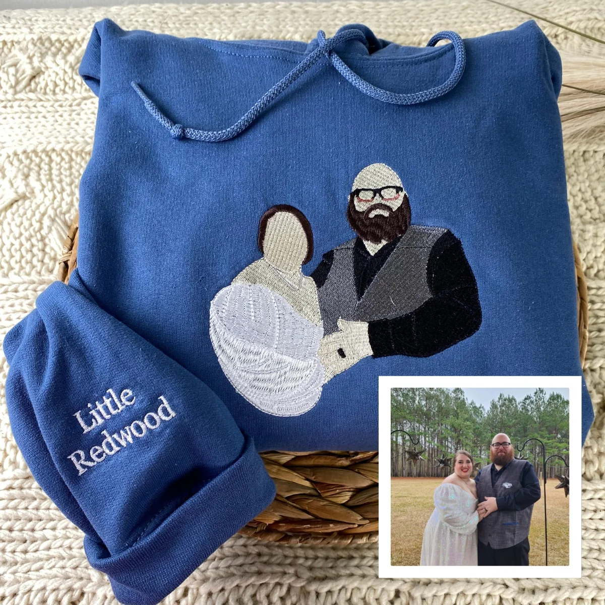 His Hers Custom Picture Hoodies - Personalized Photo Embroidered Couples Sweatshirts Gift - Image 5
