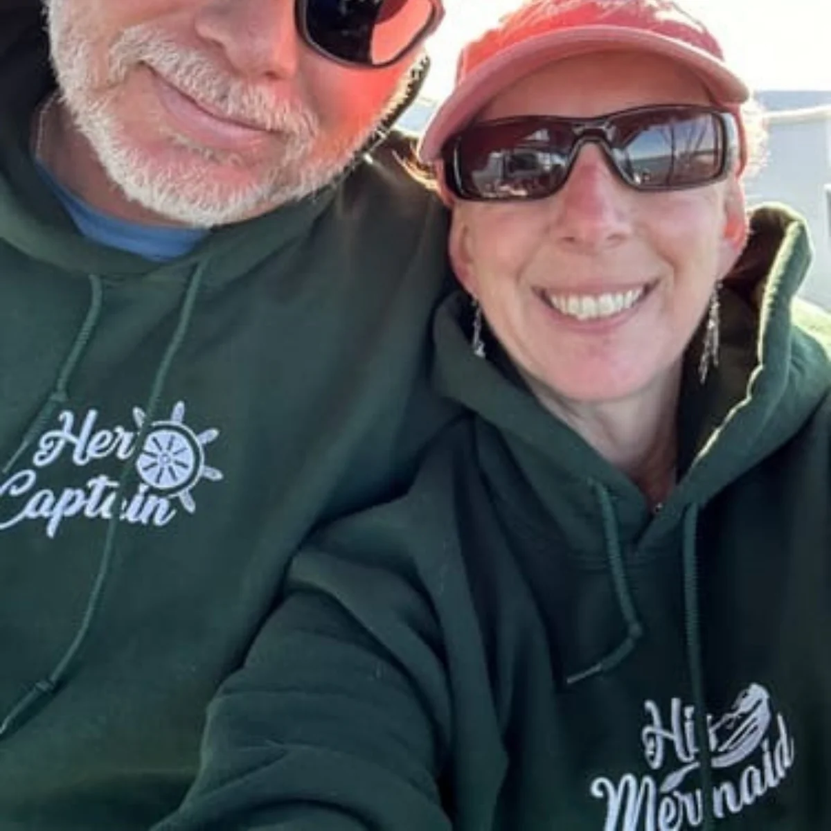 His Mermaid Her Captain Custom Embroidered Matching Hoodies For Couples - Image 3