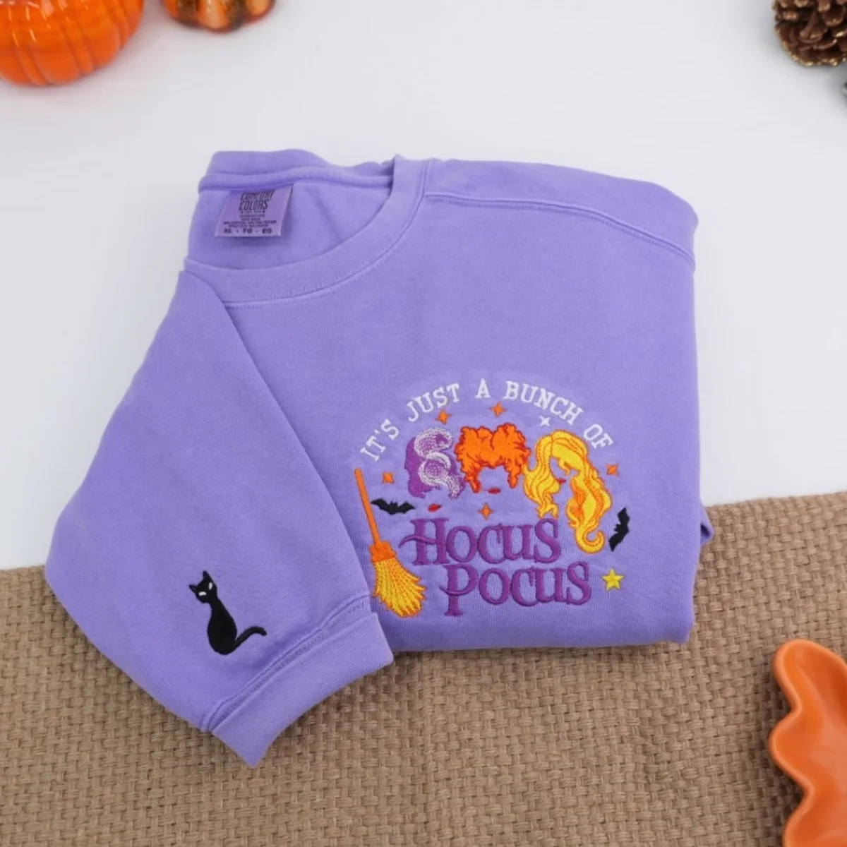 Hocus Pocus Custom Sweatshirts - Magic Sisters Embroidered Halloween Hoodies - Perfect Spooky Movie Gift - Image 4