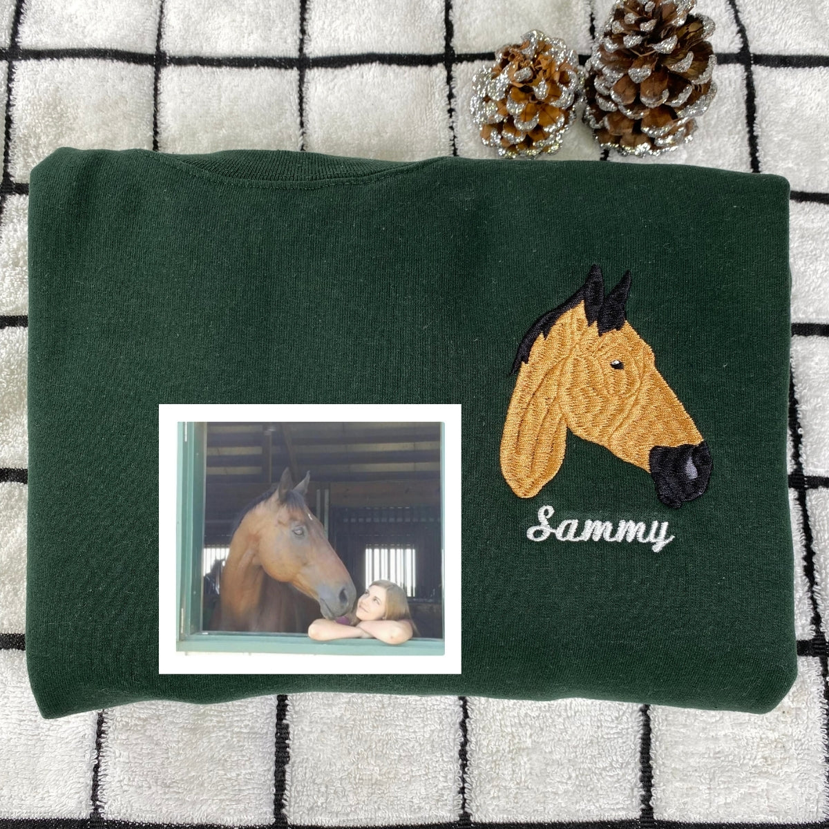 Horse Lover Custom Hoodies - Equestrian Portrait Embroidered Sweatshirts - Personalized Horse Rider Gift - Image 7