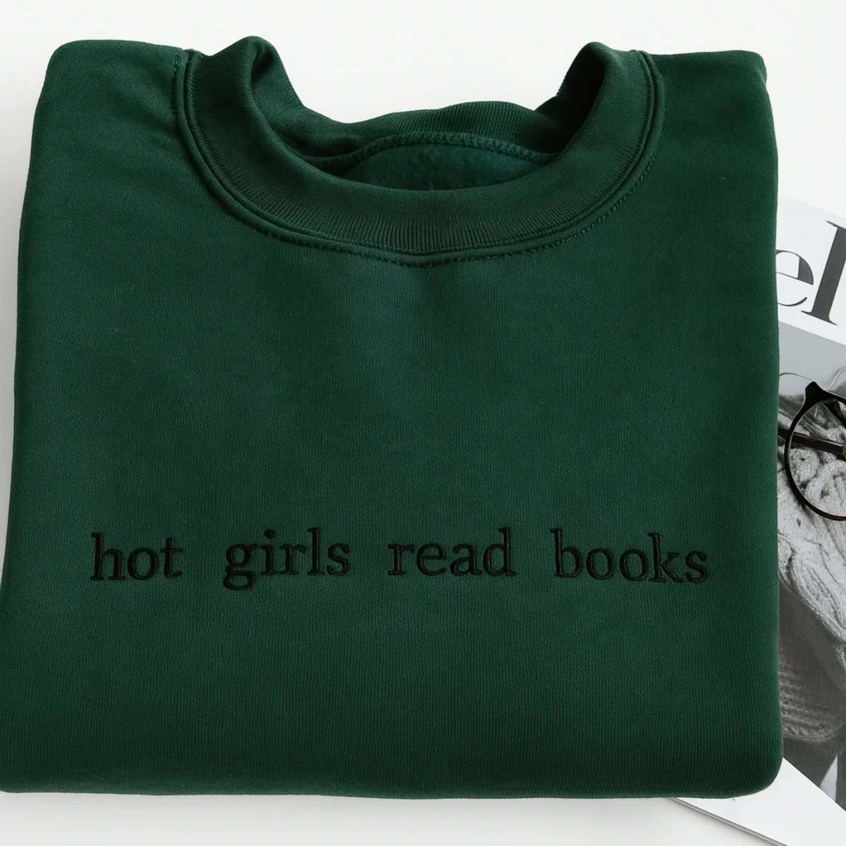Hot Girls Read Books Hoodies - Empowered Book Lover Embroidered Sweatshirts - Confident Reading Gift - Image 5