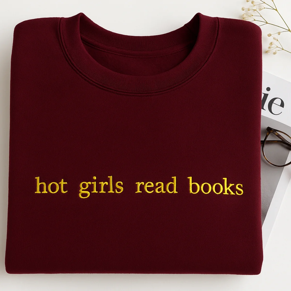 Hot Girls Read Books Hoodies - Empowered Book Lover Embroidered Sweatshirts - Confident Reading Gift - Image 6