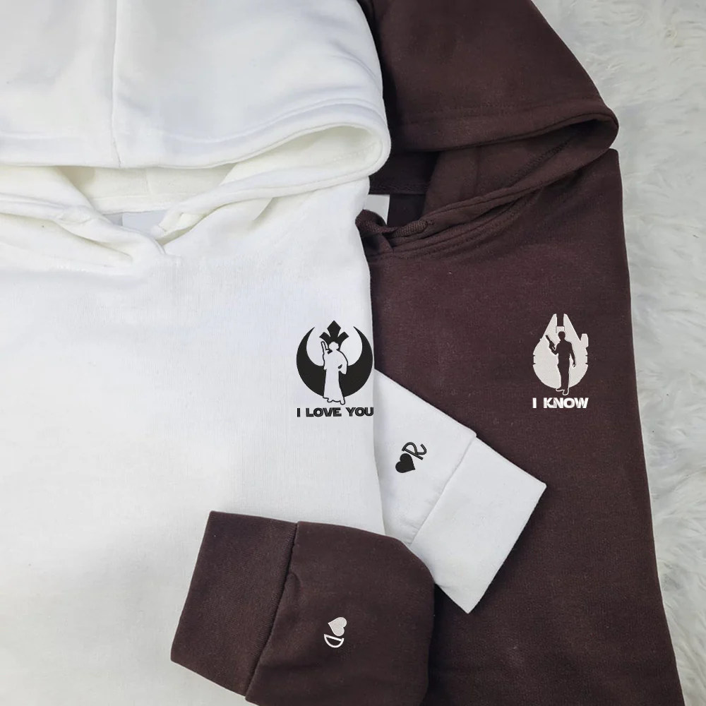 I Love You And I Know Custom Embroidered Matching Hoodies For Couples