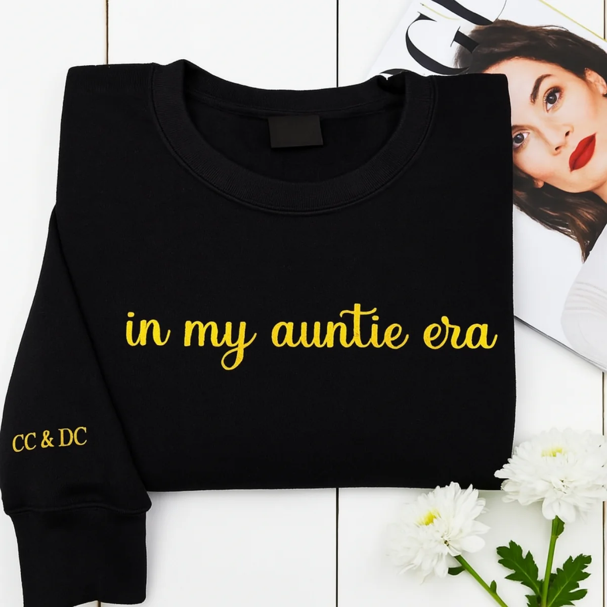In My Auntie Era Hoodies - Custom Initials Embroidered Sweatshirts - Personalized Aunt Gift