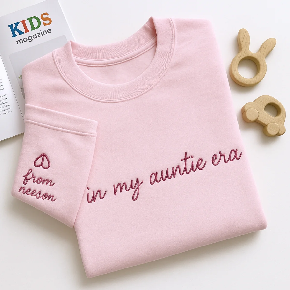 In My Auntie Era Hoodies - From Child Personalized Embroidered Sweatshirts - New Aunt Gift - Image 2