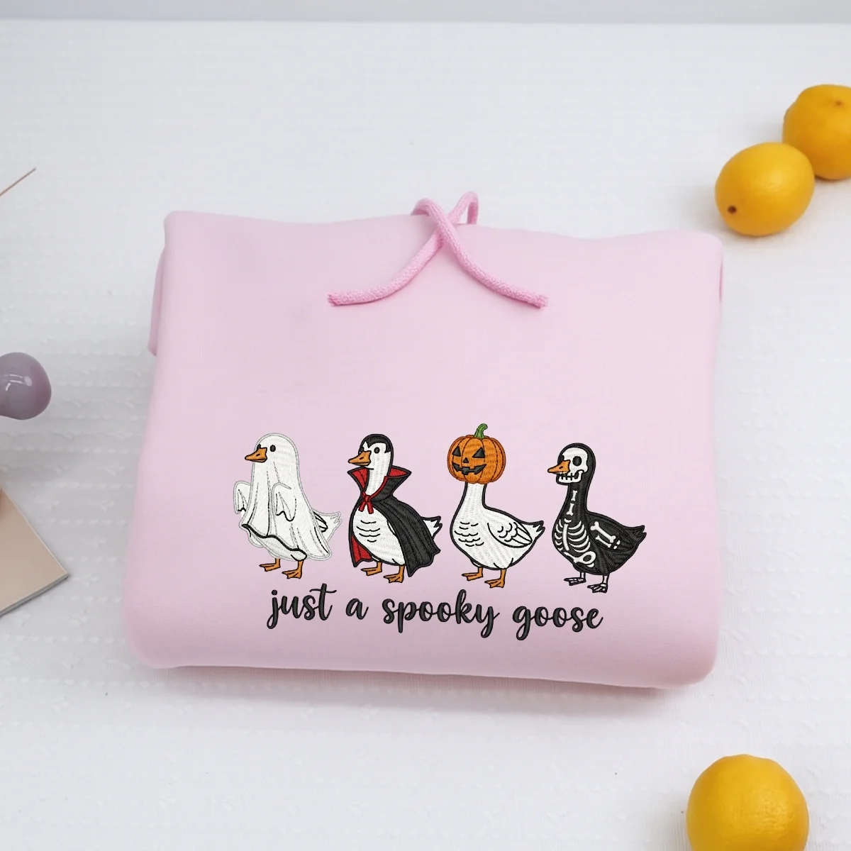 Just A Spooky Goose Halloween Hoodies - Funny Costume Geese Embroidered Sweatshirts - Perfect Halloween Gift - Image 6