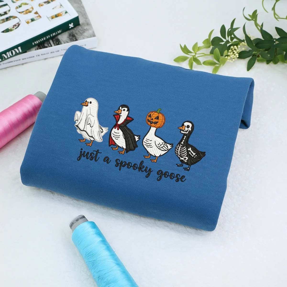 Just A Spooky Goose Halloween Hoodies - Funny Costume Geese Embroidered Sweatshirts - Perfect Halloween Gift - Image 7