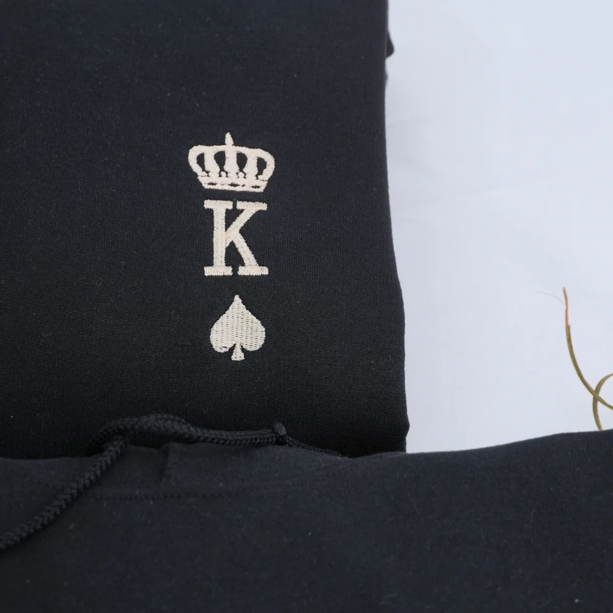 King And Queen Hoodie, Matching Relationship Embroidered Hoodies - Image 2