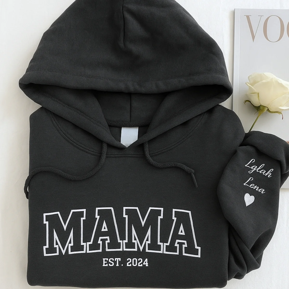 Mama Custom Hoodies - New Mom Varsity Embroidered Sweatshirts - Perfect Mother's Day Gift EST - Image 2