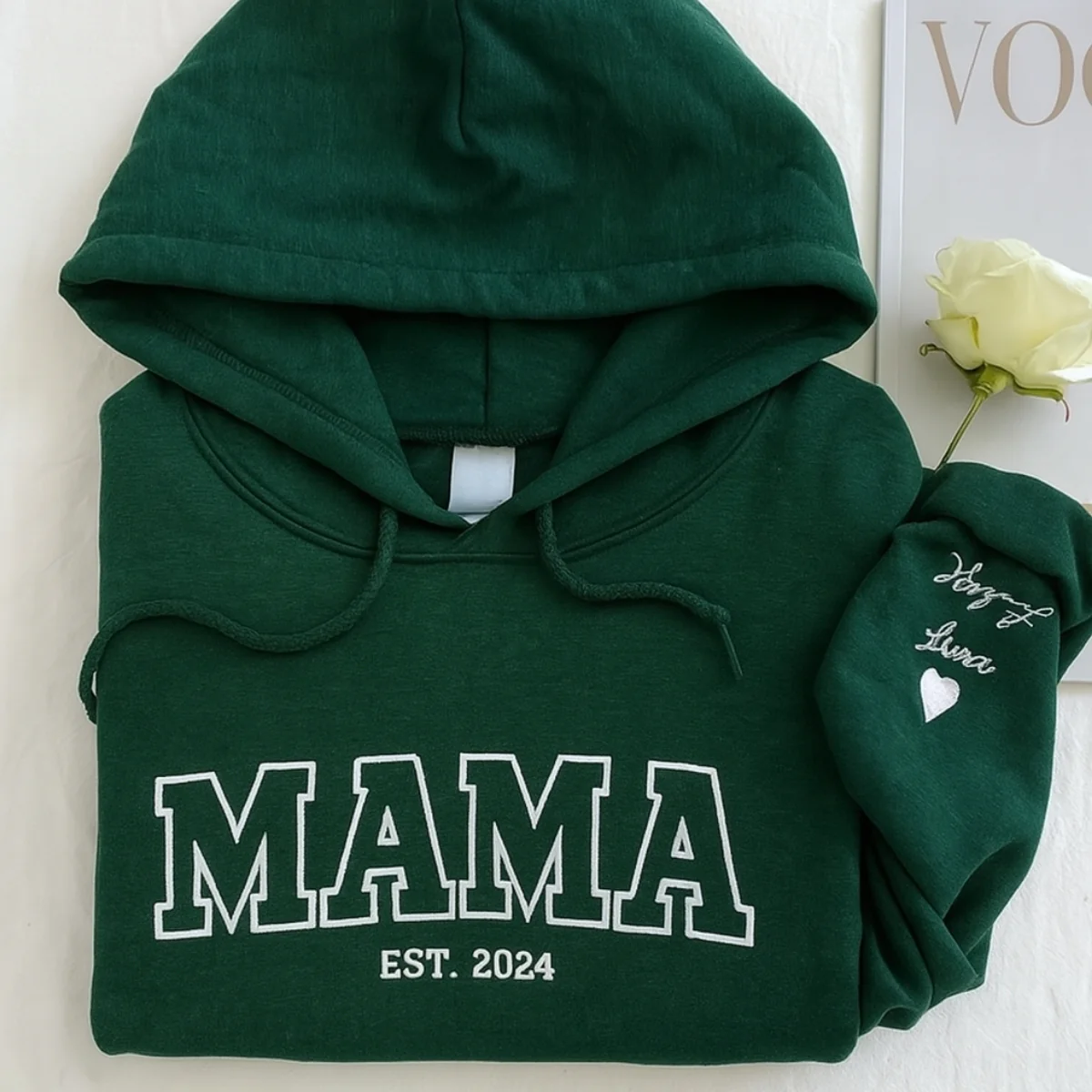 Mama Custom Hoodies - New Mom Varsity Embroidered Sweatshirts - Perfect Mother's Day Gift EST - Image 3