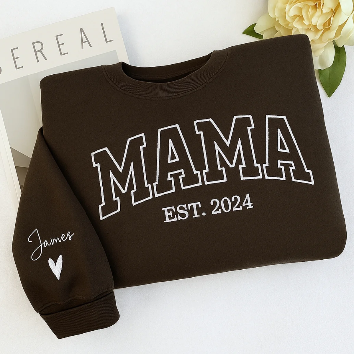 Mama Custom Hoodies - Varsity Style Embroidered Sweatshirts - Perfect Mother's Day Gift