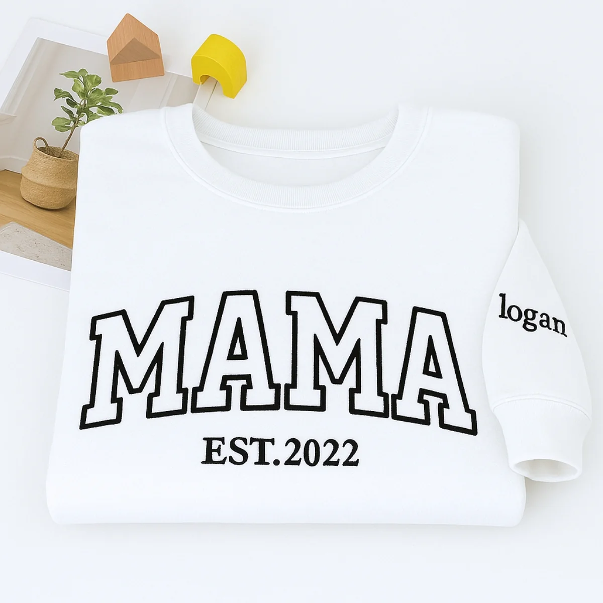 Mama Custom Hoodies - Varsity Style Embroidered Sweatshirts - Perfect Mother's Day Gift - Image 2