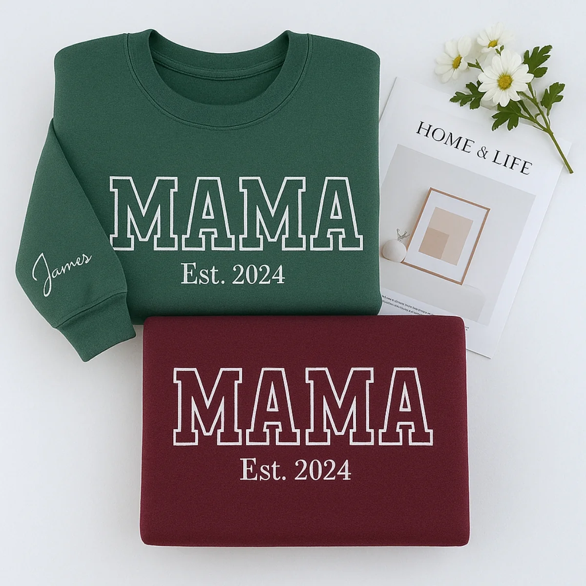 Mama Custom Hoodies - Varsity Style Embroidered Sweatshirts - Perfect Mother's Day Gift - Image 5