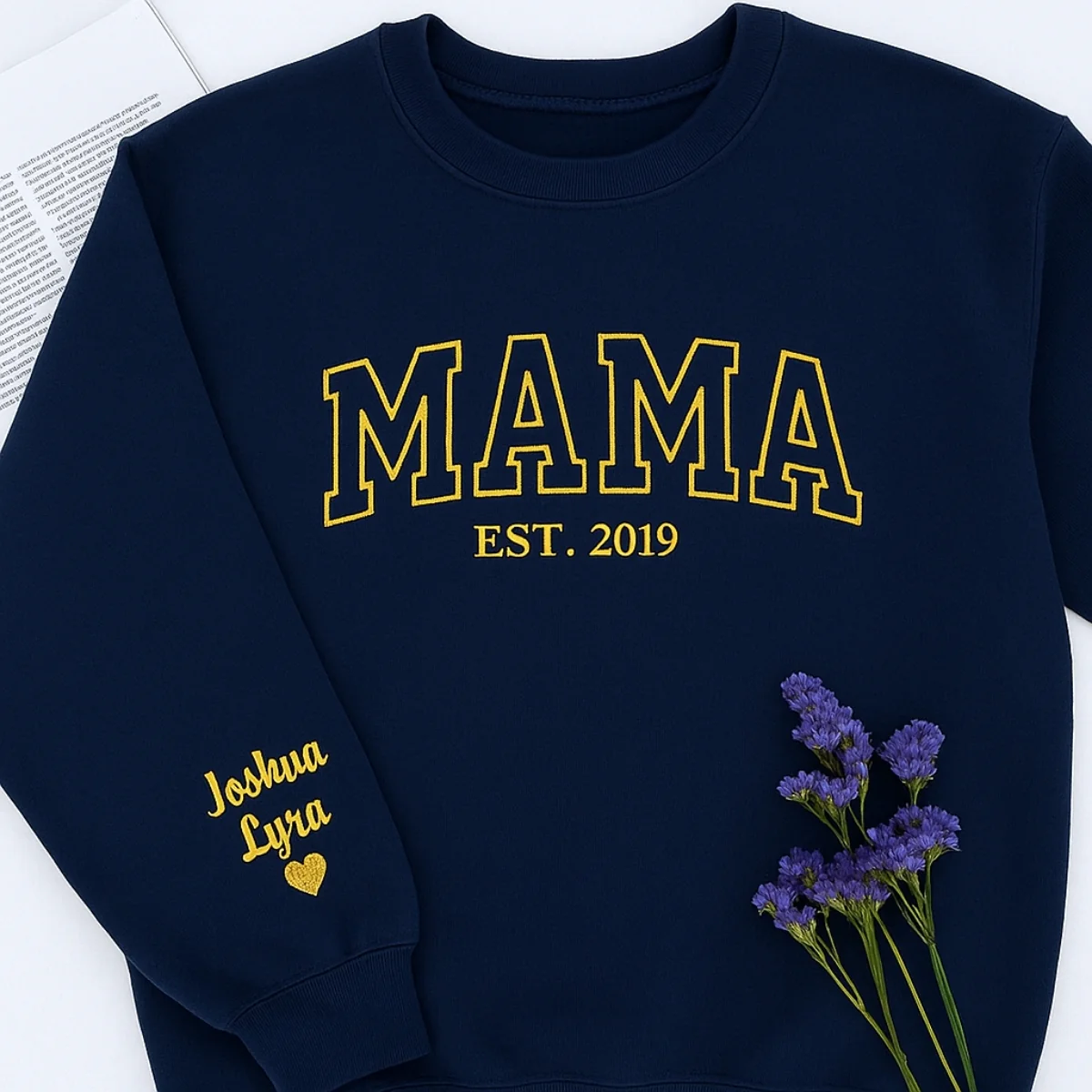 Mama Custom Hoodies - Varsity Style Embroidered Sweatshirts - Perfect Mother's Day Gift - Image 6