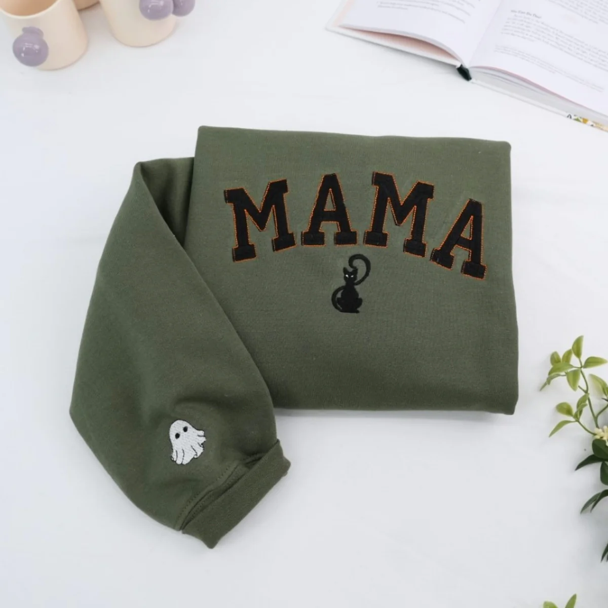 Mama Halloween Sweatshirts - Custom Embroidered Spooky Mom Apparel - Perfect Halloween Gift - Image 3