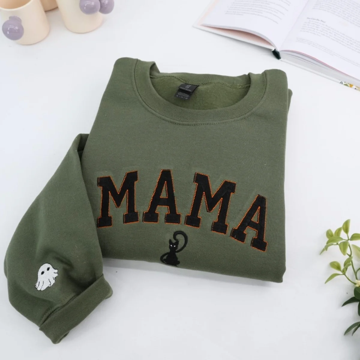 Mama Halloween Sweatshirts - Custom Embroidered Spooky Mom Apparel - Perfect Halloween Gift - Image 4