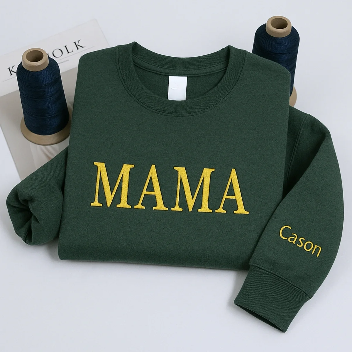 Mama Hoodies - Personalized Child Name Embroidered Sweatshirts - Custom Mom Gift