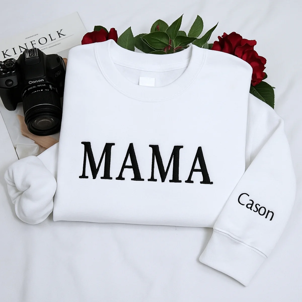Mama Hoodies - Personalized Child Name Embroidered Sweatshirts - Custom Mom Gift - Image 2
