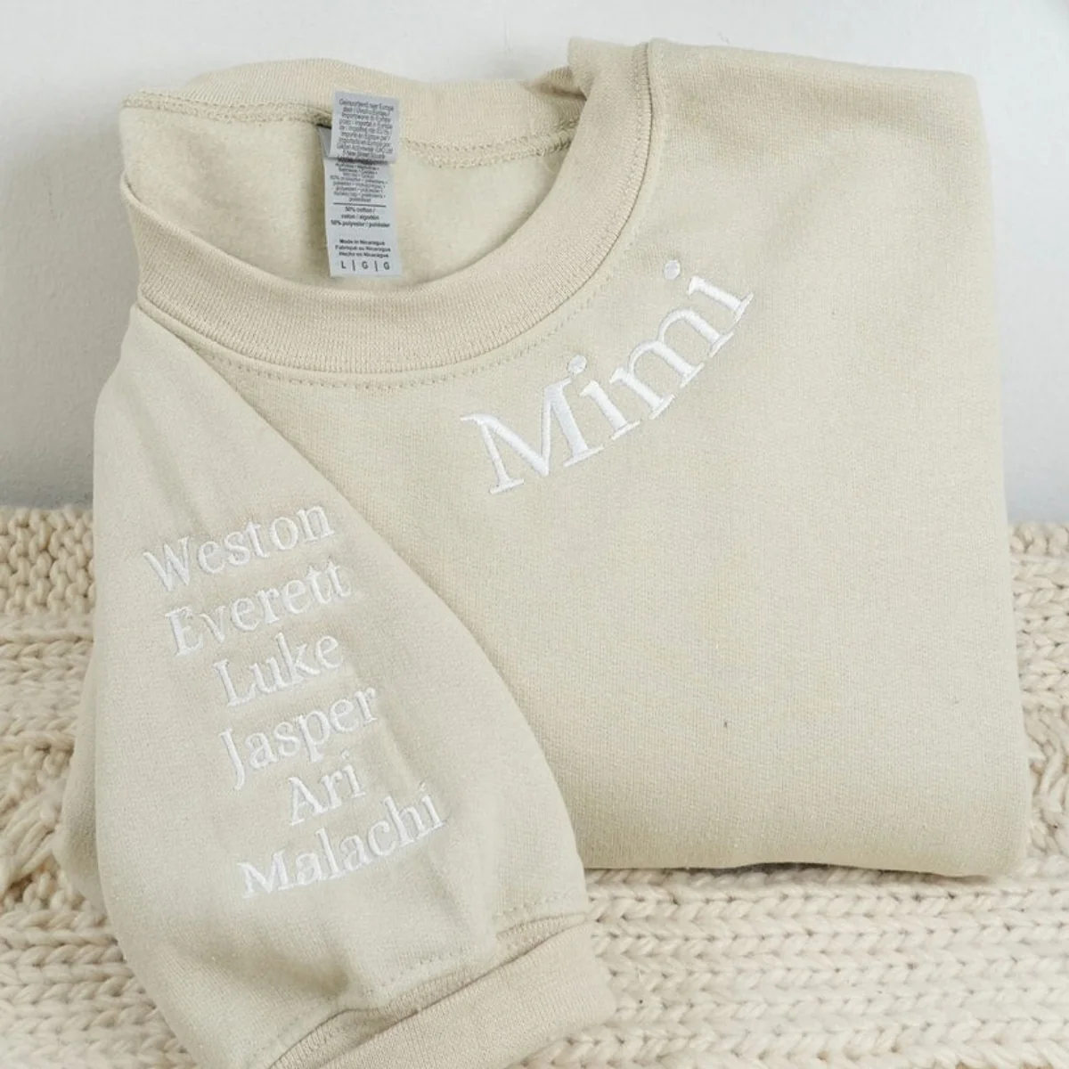 Mimi Classic Neckline Custom Hoodies - Grandma Embroidered Sweatshirts - Grandmother Gift - Image 4