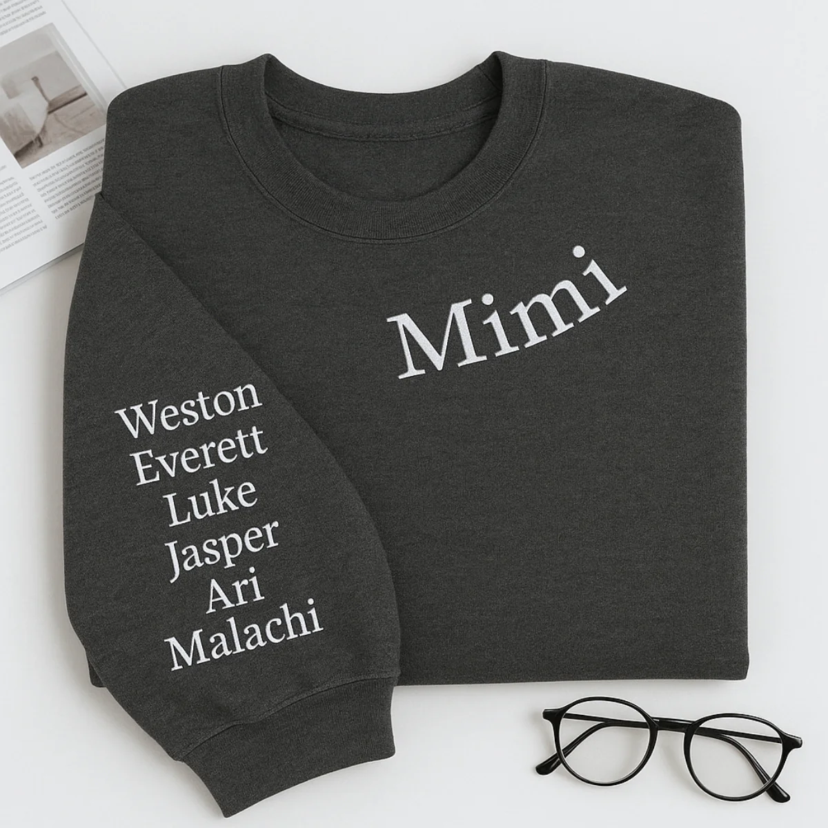 Mimi Neckline Custom Hoodies - Grandma Embroidered Sweatshirts - Perfect Gift - Image 6