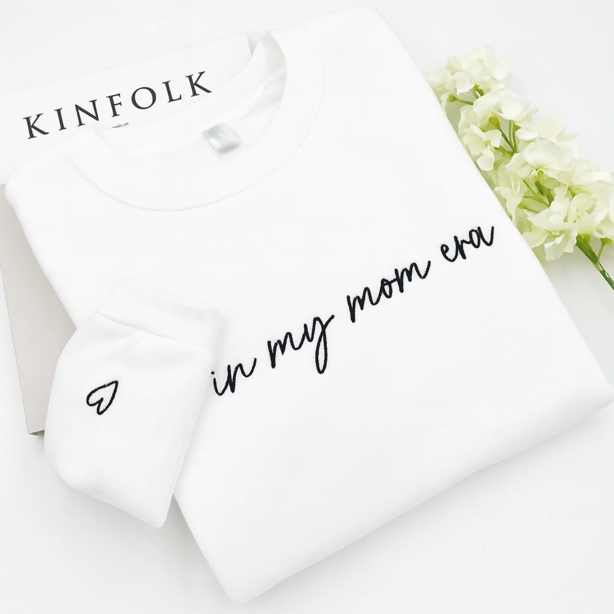 Mom Era Custom Sweatshirt - In My Mom Era Embroidered Hoodie - Personalized Initial Mother's Day Gift - Image 2