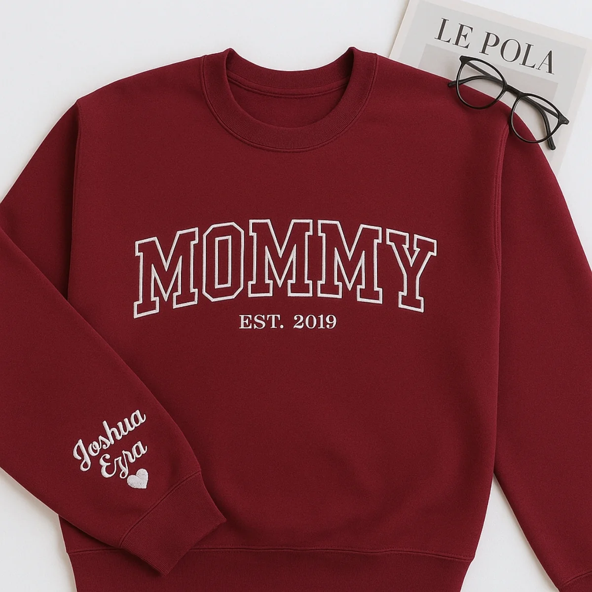Mommy Custom Hoodies - Varsity Style Embroidered Sweatshirts with Kids Names - Perfect Mother's Day Gift - Image 2