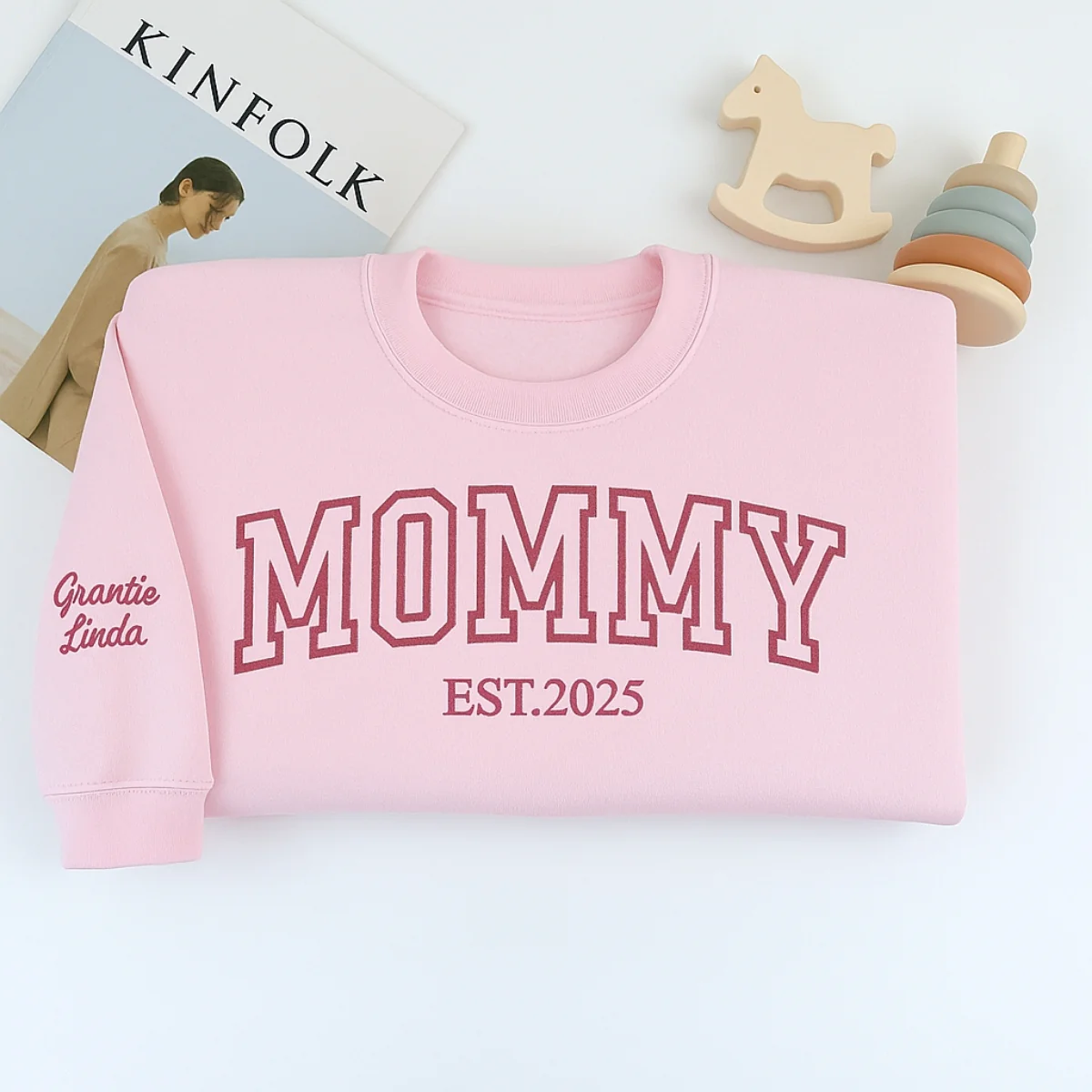 Mommy Custom Hoodies - Varsity Style Embroidered Sweatshirts with Kids Names - Perfect Mother's Day Gift - Image 5