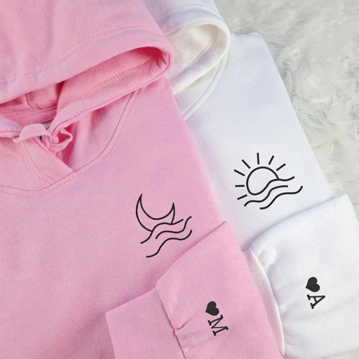 Personalized Moon and Sun Embroidered Hoodie Set - Image 5