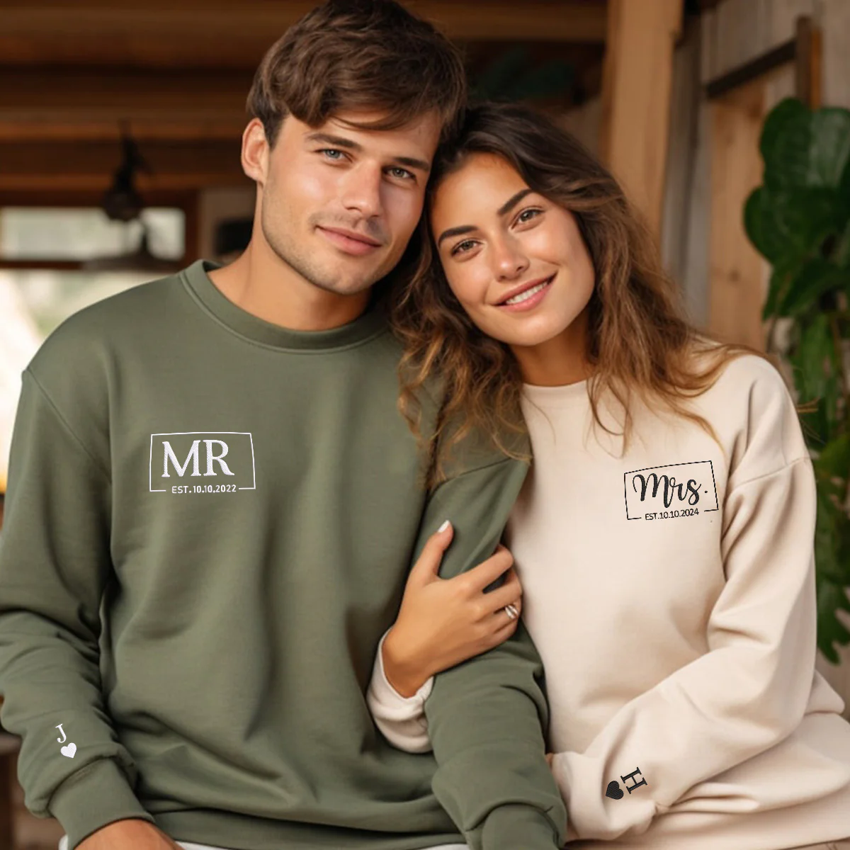 Custom Mr & Mrs Matching Embroidered Hoodies for Couples - Image 5