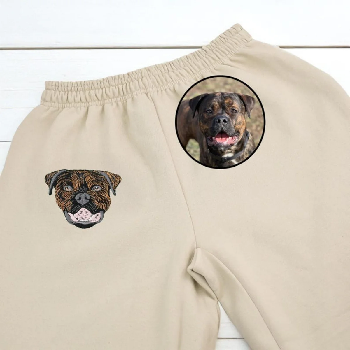 Multi Pet Portrait Sweatpants - Custom Dog Names Embroidered Sweatpants - Premium Pet Family Gift - Image 4