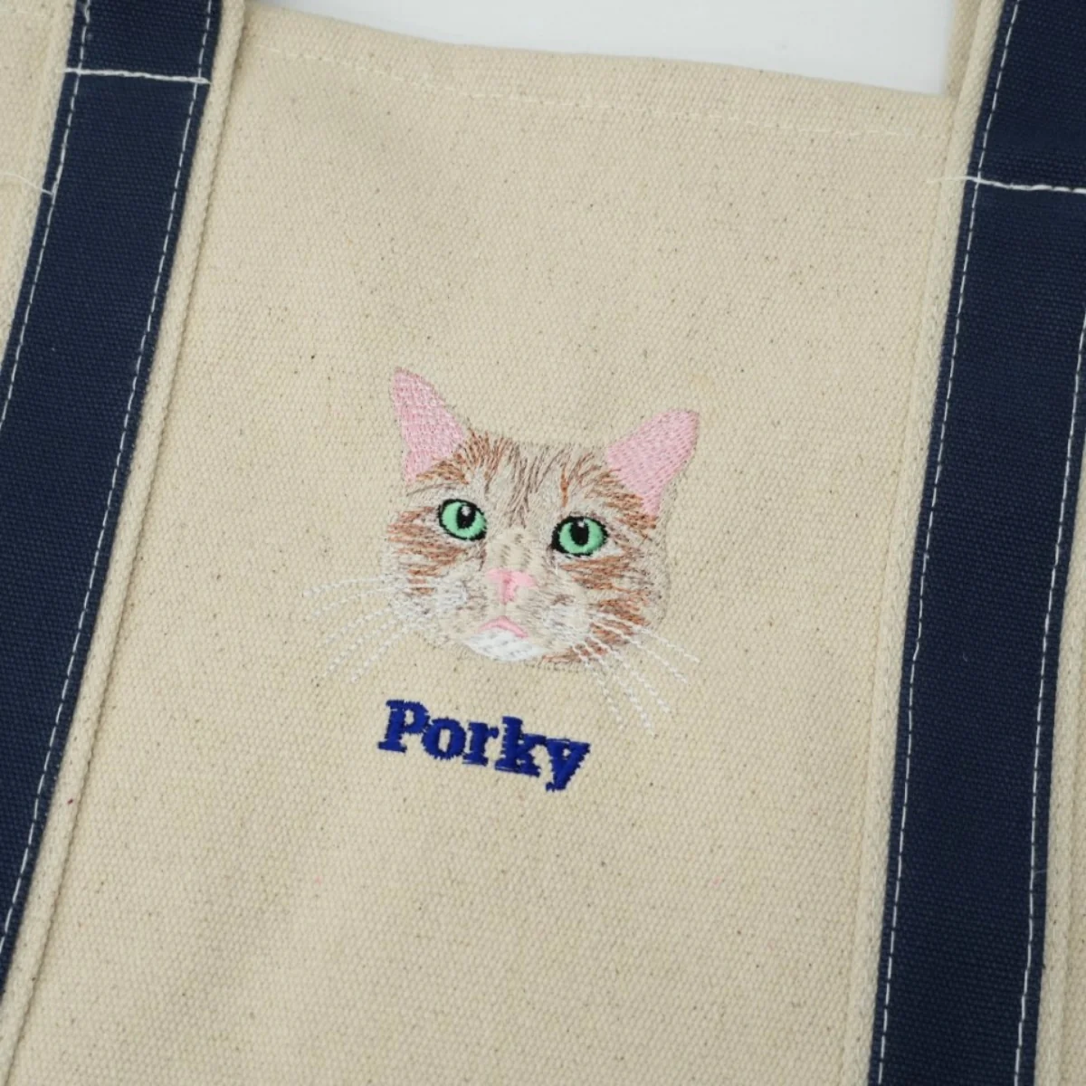 Multi Pet Portrait Tote Bags - Cat Face Embroidered Canvas Bag - Personalized Cat Mom Gift - Image 3