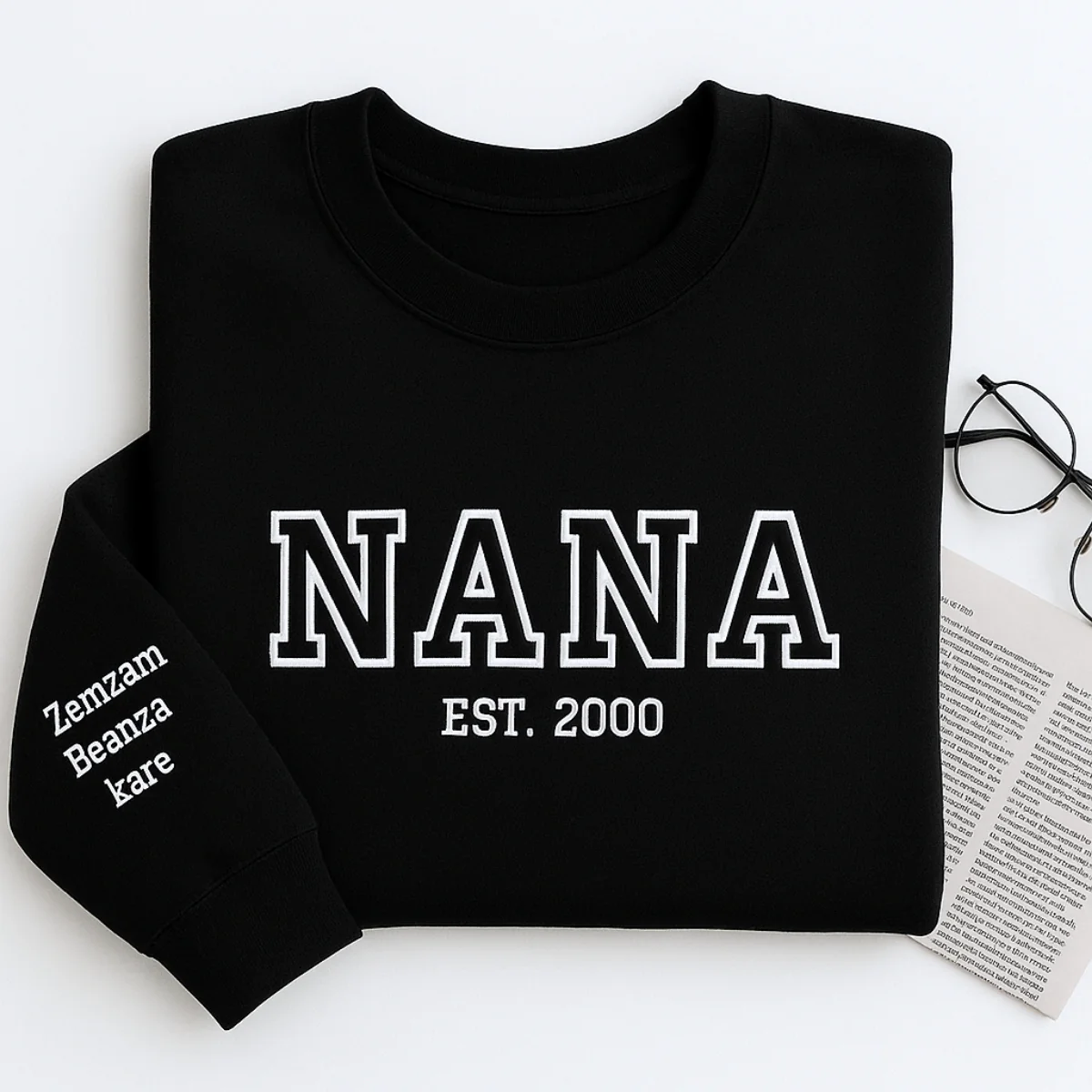 Nana Custom Hoodie - Varsity Style Grandmother Embroidered Sweatshirt - Perfect Grandma Gift