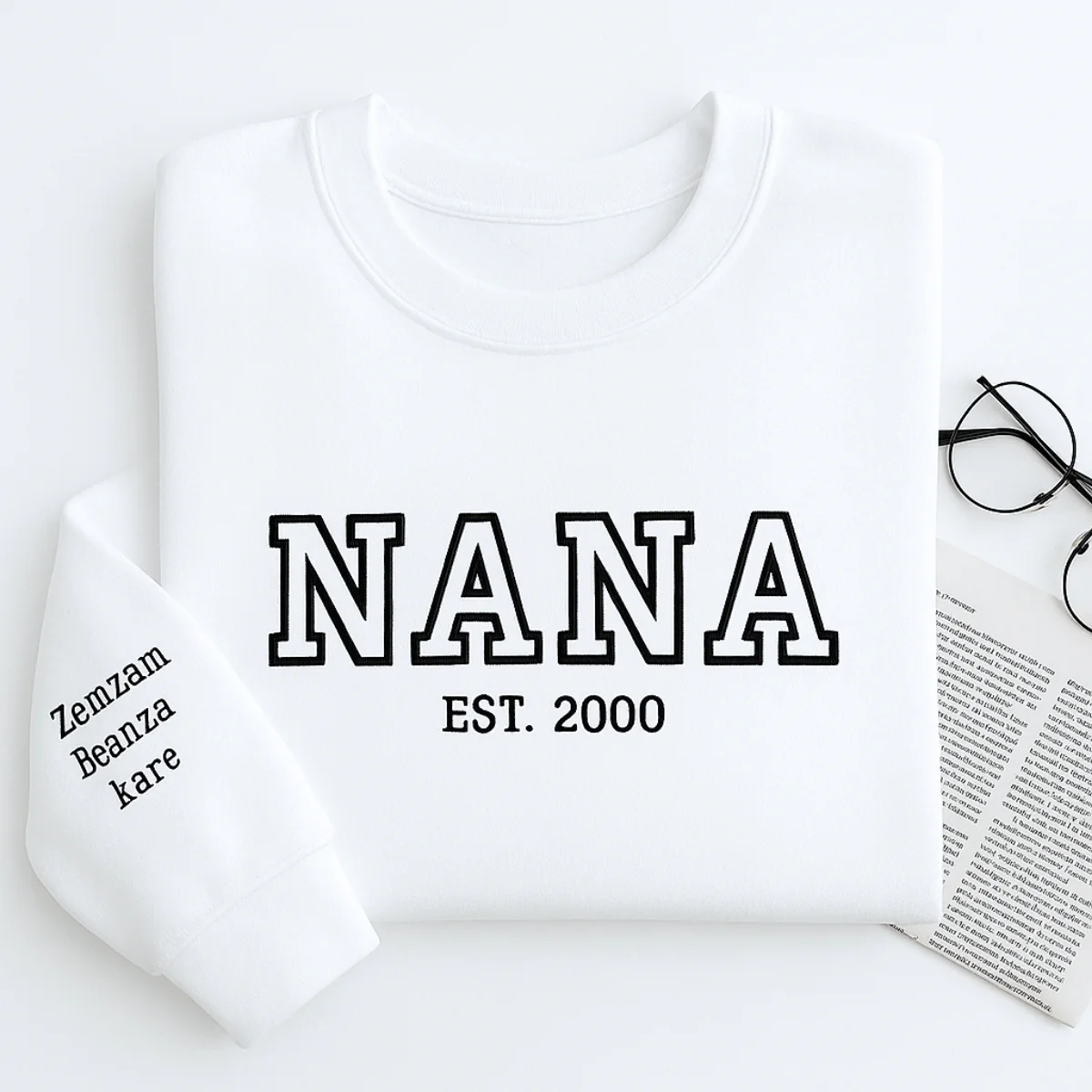 Nana Custom Hoodie - Varsity Style Grandmother Embroidered Sweatshirt - Perfect Grandma Gift - Image 3
