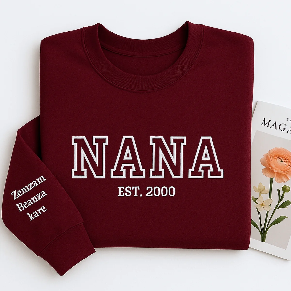 Nana Custom Hoodie - Varsity Style Grandmother Embroidered Sweatshirt - Perfect Grandma Gift - Image 4