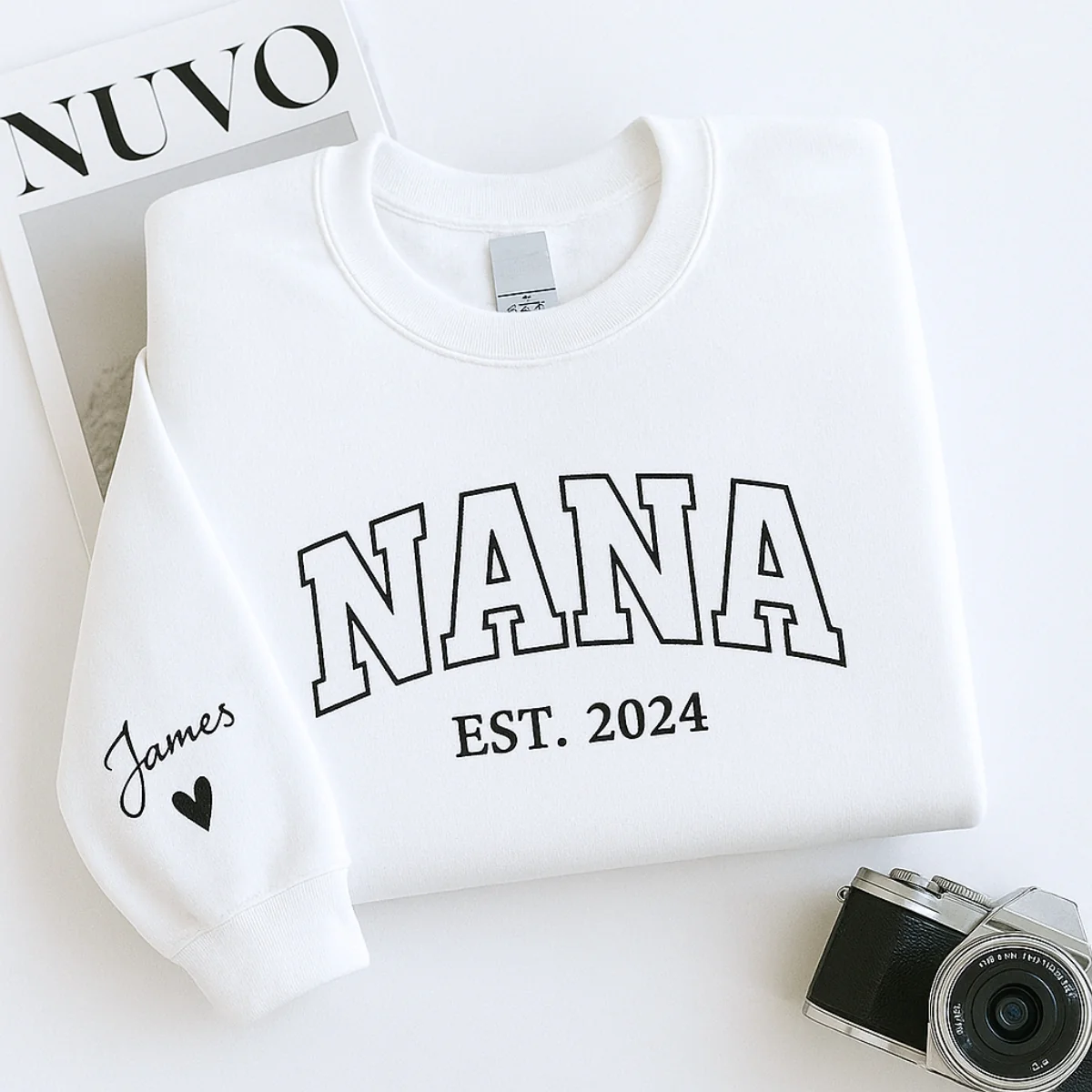 Nana Custom Hoodies - Grandma EST Year Embroidered Sweatshirts - Perfect Mother's Day Gift - Image 3