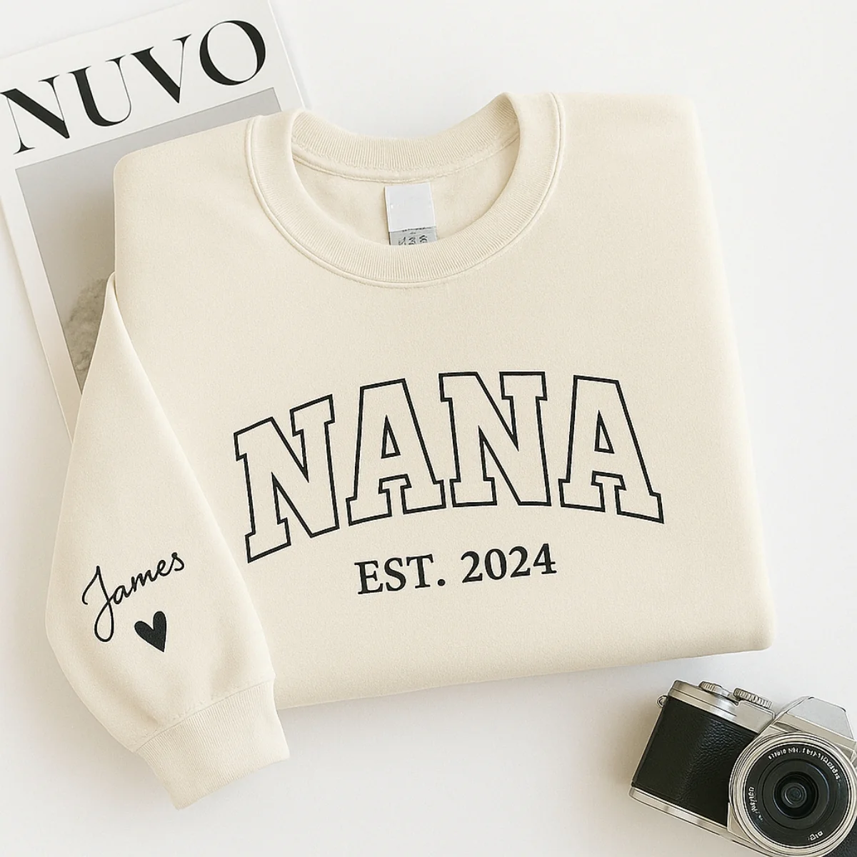 Nana Custom Hoodies - Grandma EST Year Embroidered Sweatshirts - Perfect Mother's Day Gift - Image 6