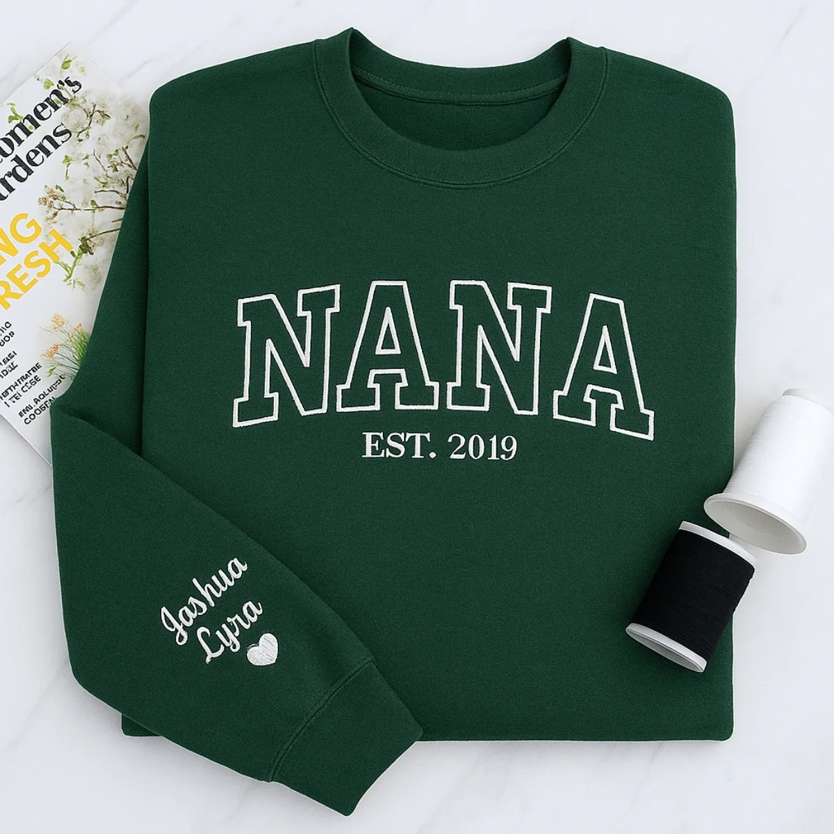 Nana Custom Hoodies - Grandma EST Year Embroidered Sweatshirts - Perfect Mother's Day Gift - Image 7