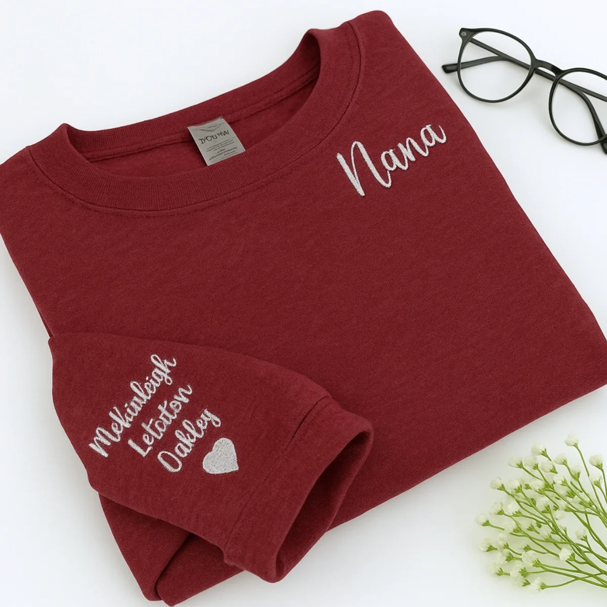 Nana Custom Hoodies - Grandchildren Names Embroidered Sweatshirts - Personalized Grandma Gift