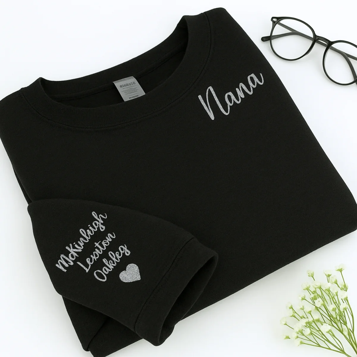 Nana Custom Hoodies - Grandchildren Names Embroidered Sweatshirts - Personalized Grandma Gift - Image 2