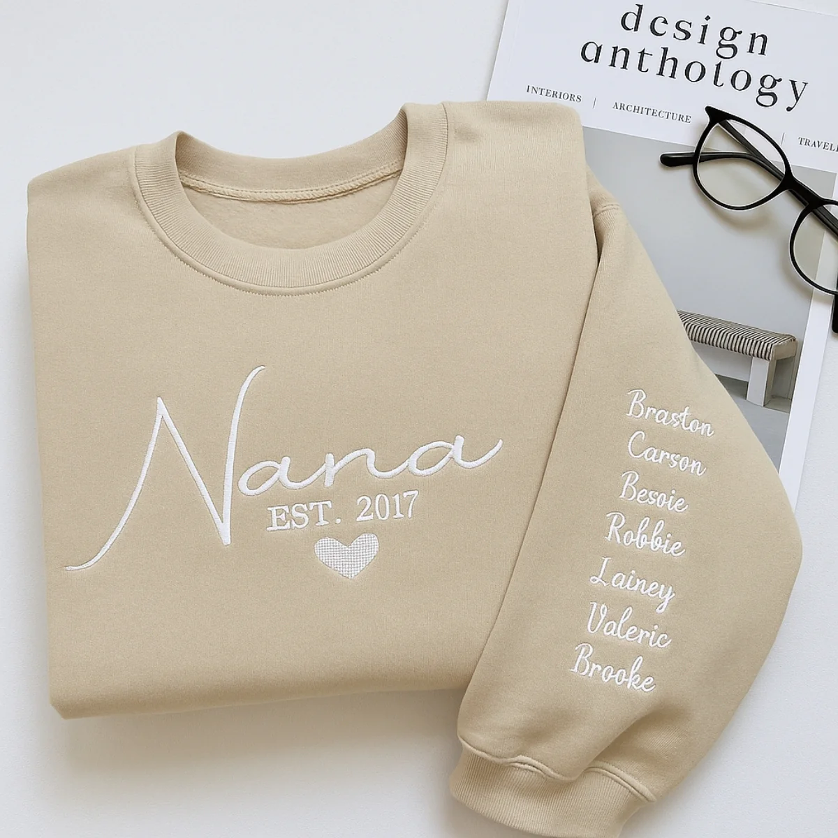 Nana Custom Sweatshirt - Personalized Grandma Embroidered Hoodie with Grandchildren Names - Perfect Grandmother Gift - Image 4