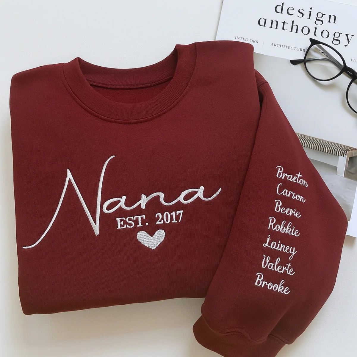 Nana Custom Sweatshirt - Personalized Grandma Embroidered Hoodie with Grandchildren Names - Perfect Grandmother Gift - Image 6