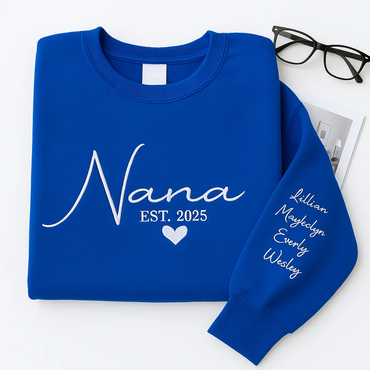 Nana Custom Sweatshirt - Personalized Grandma Embroidered Hoodie with Grandchildren Names - Perfect Grandmother Gift - Image 7