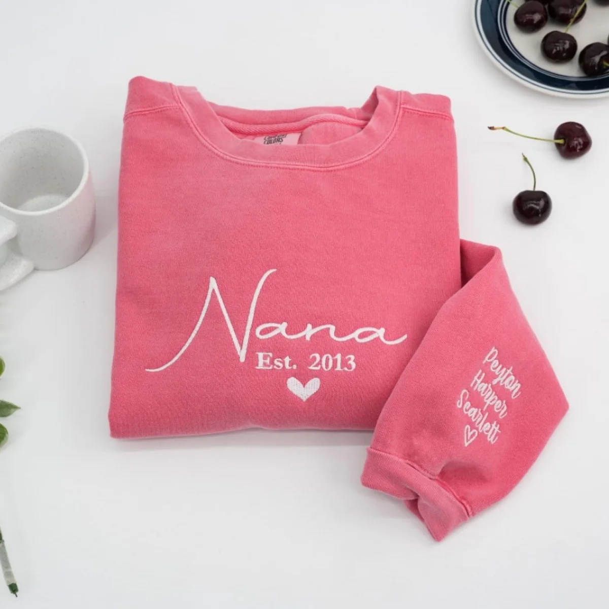 Nana Custom Sweatshirt Set - Grandma Embroidered Apparel - Perfect Grandmother Gift Est Established - Image 5